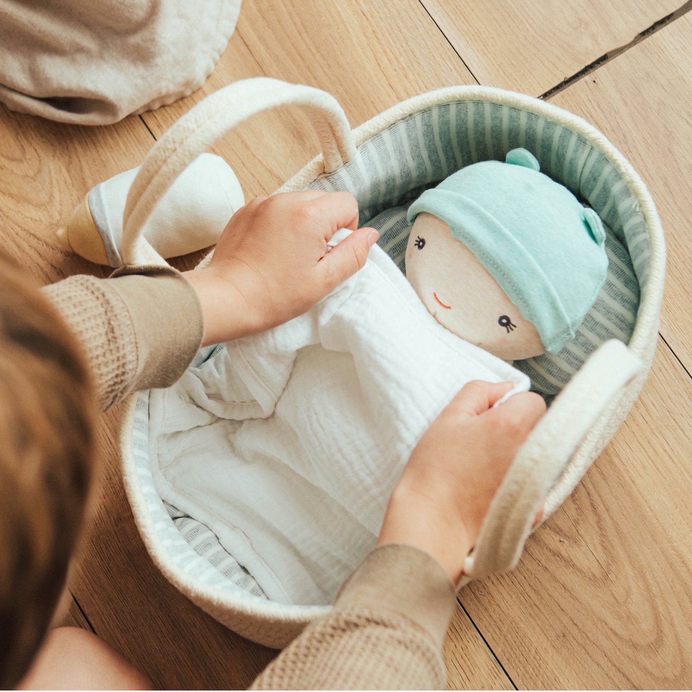 Doll Carrier and Bundle Baby Bean