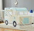 Ice cream truck playhouse tent for kids in cream and mint colors with windows and door