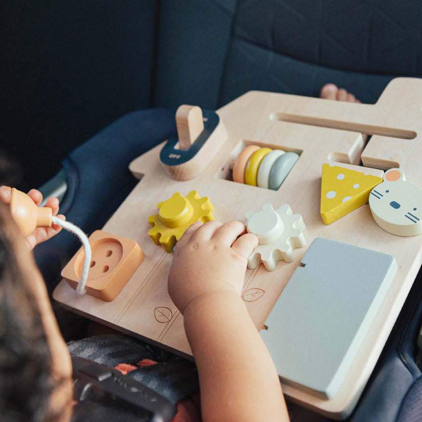 On-the-Go Busy Board & Rainbow Nesting Blocks