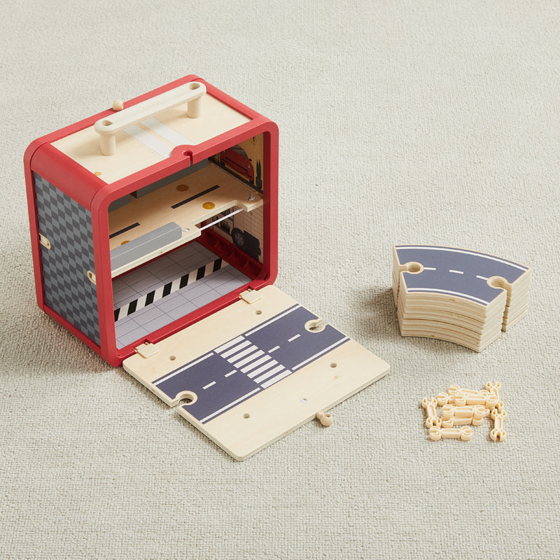 Wooden Garage Playset | Take with Me Garage | Wonder & Wise