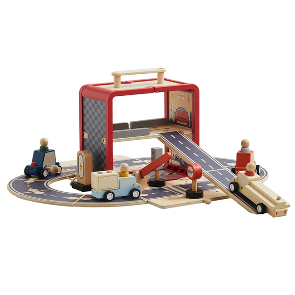 Wooden Garage Playset | Take with Me Garage | Wonder & Wise
